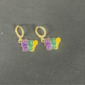 Mardi Gras Hoop Earrings